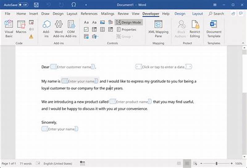 Create Form In Word With Text Fields