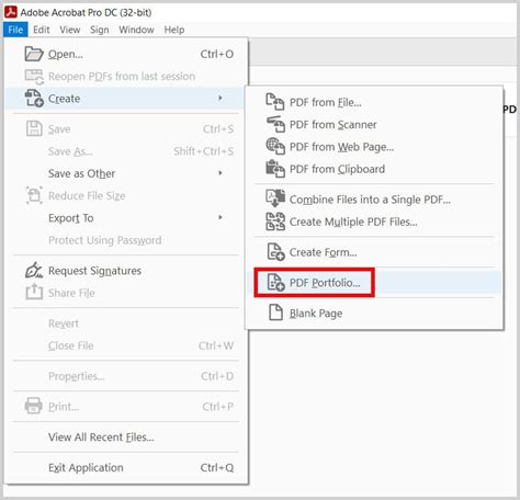Create PDF in Adobe Acrobat