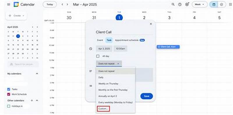 Create Recurring Tasks Google Calendar