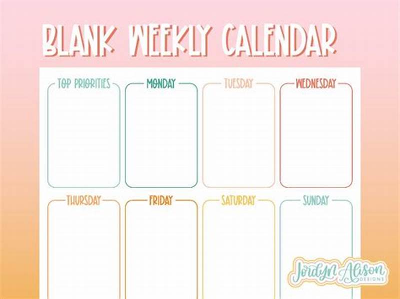 Create Weekly Calendar