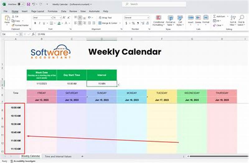 Create Weekly Calendar In Excel