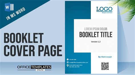 Create a Cover for Booklet by Inserting Picture