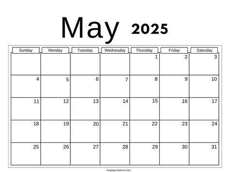 Creative Printable Black And White Calendar May