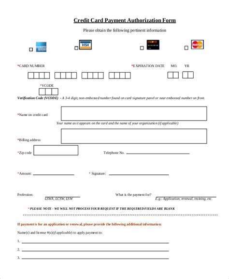 Credit Card Payment Form Template