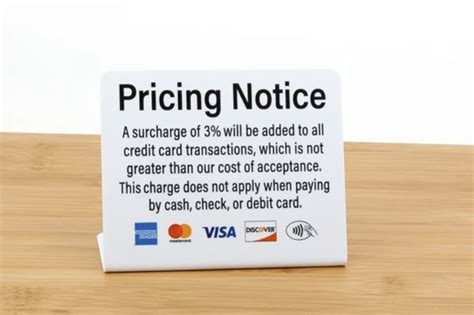 Credit Card Surcharge Sign Template