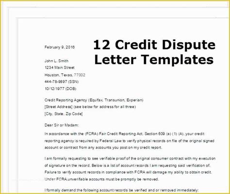 Credit Repair Templates
