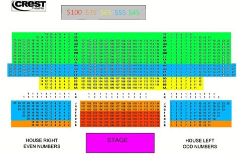 Crest Theatre Seating Chart