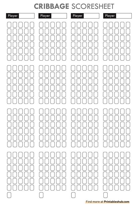Cribbage Score Sheet Printable