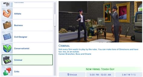 Criminal Career Sims 4