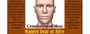 Criminal Wanted Poster Template