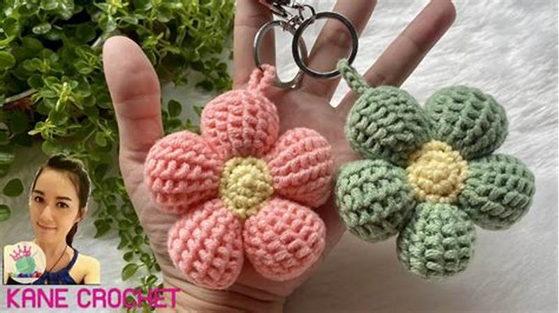 Crochet Flower Keychain Pattern