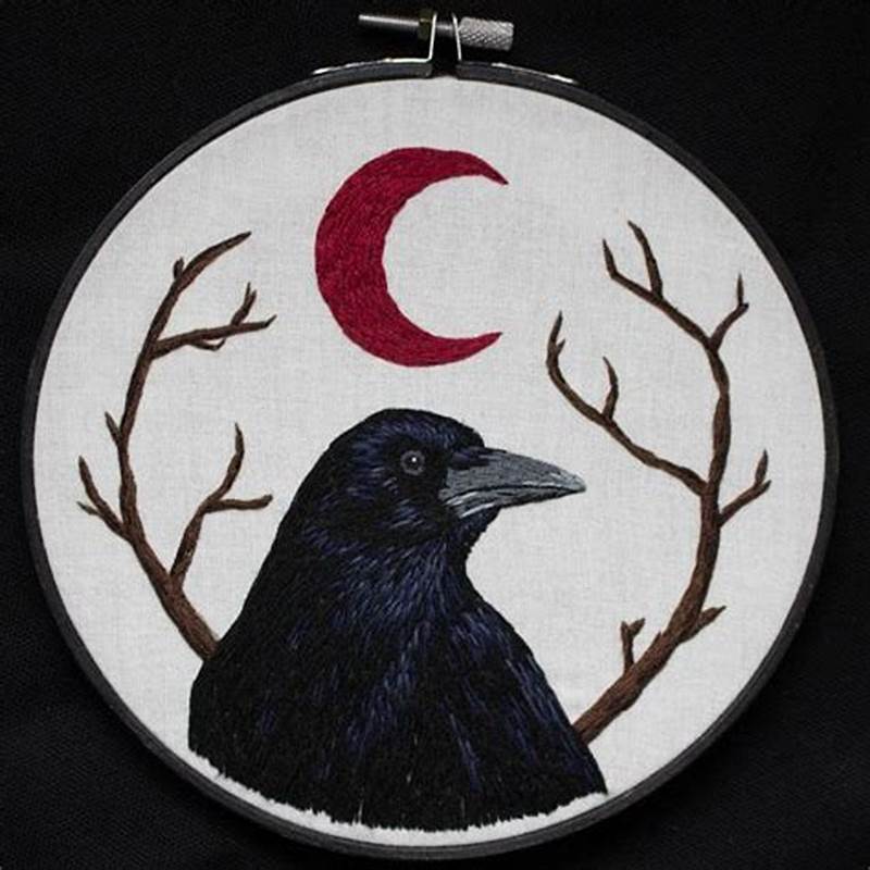 Crow Embroidery Pattern