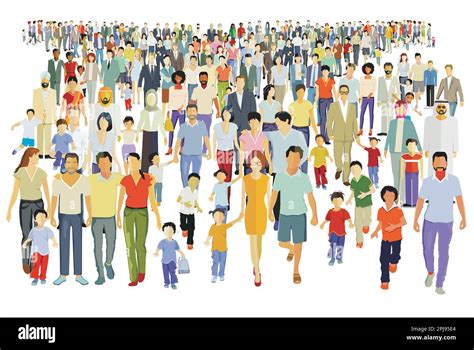 Crowd gathered illustration