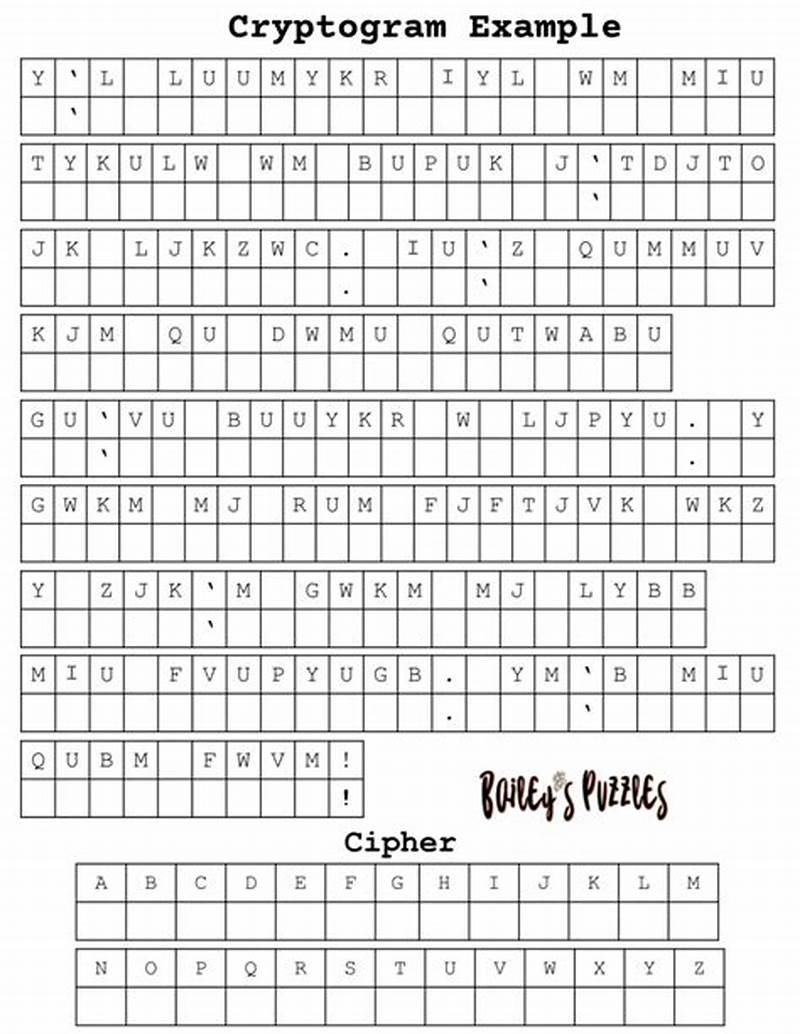 Cryptogram Puzzles Printable