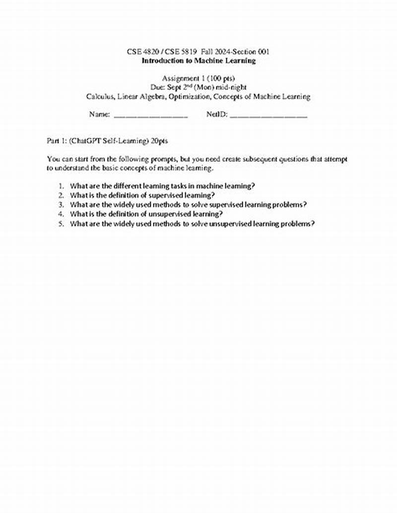 Cse 4820 - Introduction To Machine Learning Catalog