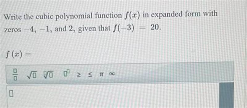 Cubic Function Expanded Form