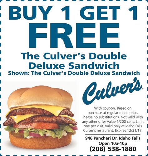 Culvers 2 For 8 Coupon Printable