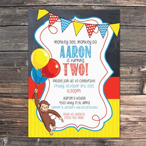 Curious George Invitation Template Free