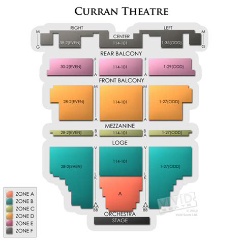 Curran Theater Seating Chart