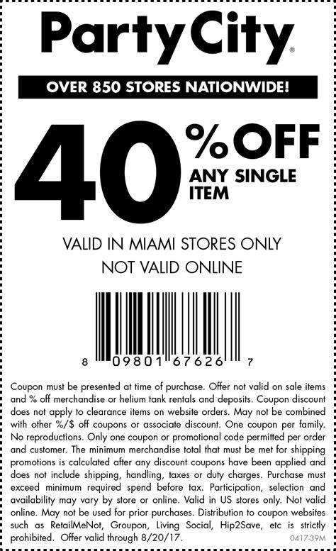 Current Party City Coupons Printable 10/2015
