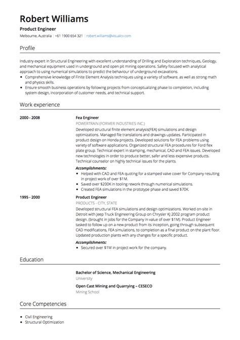 Curriculum Vitae Template Australia