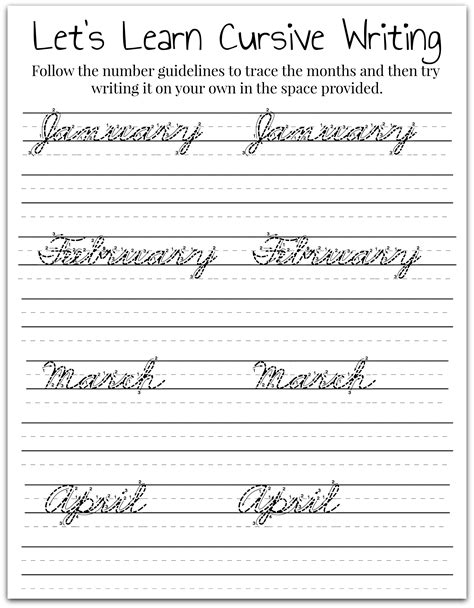 Cursive Worksheets Free Printable