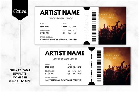 Custom Concert Ticket Template