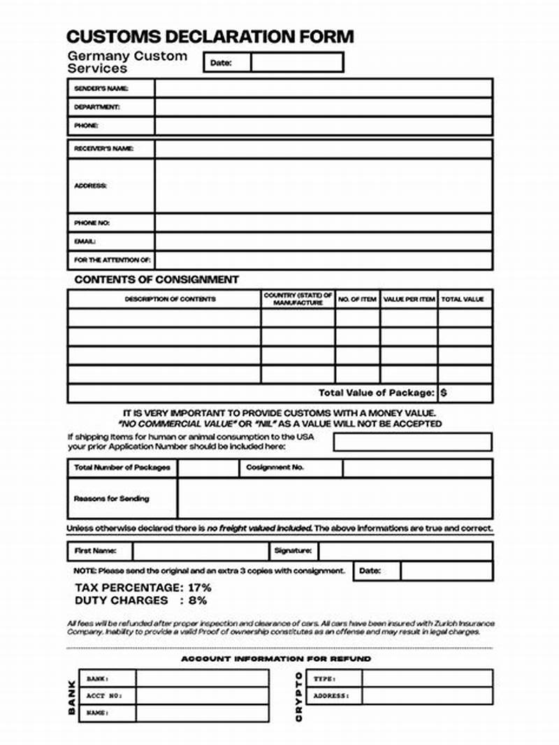 Custom Declaration Form