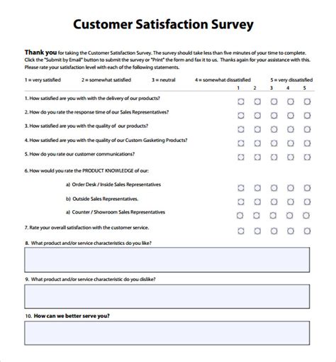 Customer Service Satisfaction Survey Template