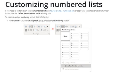 Customize Numbered Lists in Word