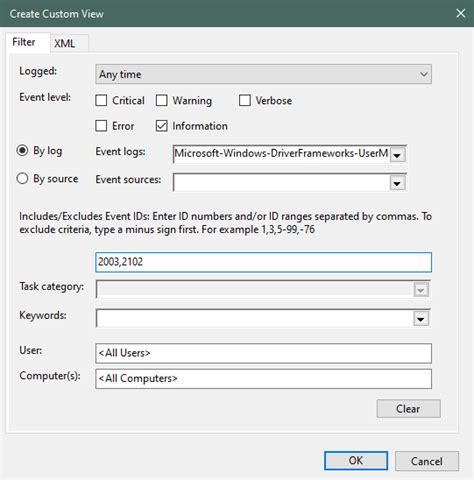 Customizing Event Viewer Display