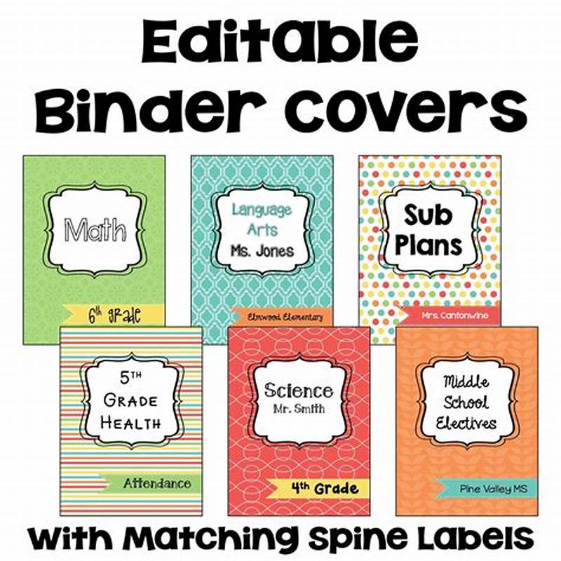 Cute Coloring Binder Labels For Language Class