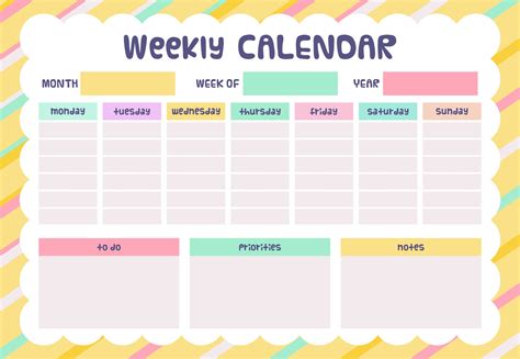 Cute Printable Weekly Calendar