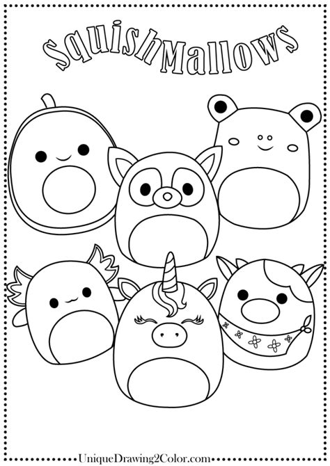 Cute Squishmallow Coloring Pages Printable Free