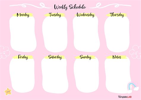 Cute Weekly Schedule Template