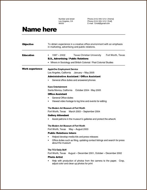 Cv Template Australia