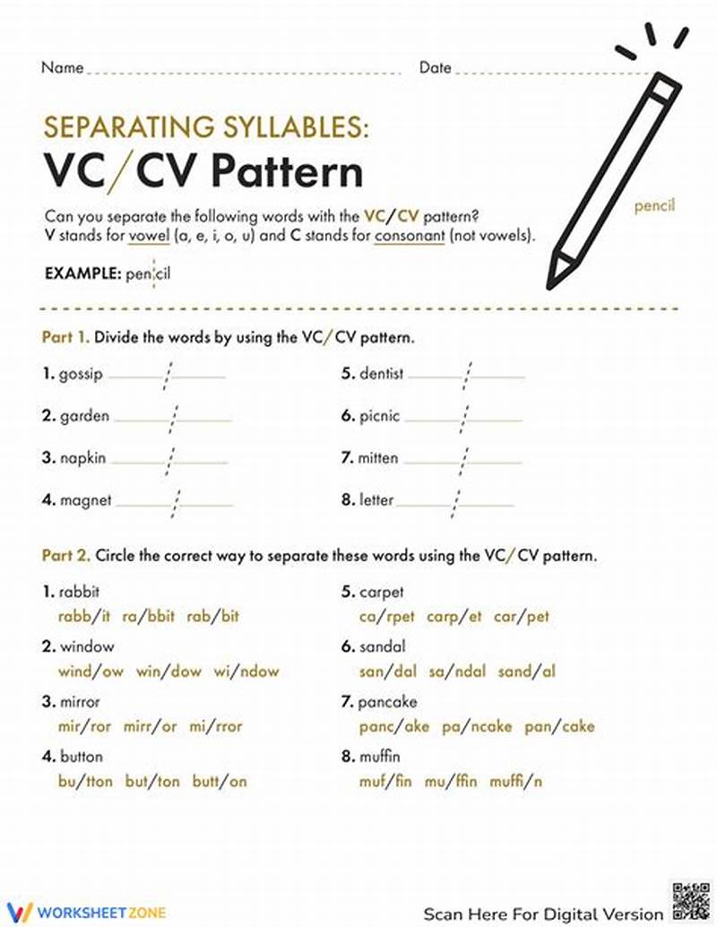 Cv Vc Syllable Pattern