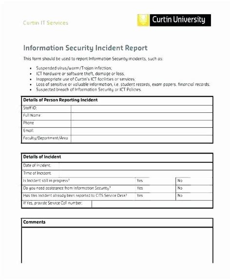 Cybersecurity Incident Response Report Template