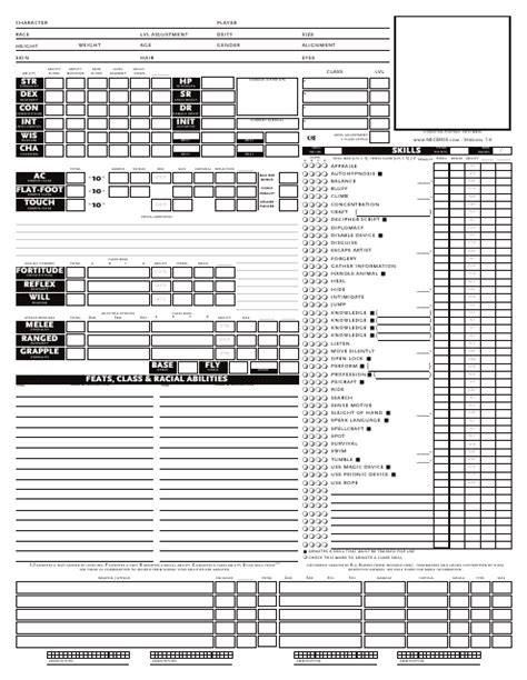 D&d 3.5 Templates