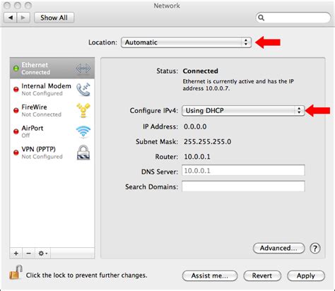 DHCP settings macOS