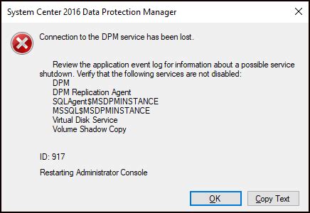 DPM Protection Agent Service Troubleshooting