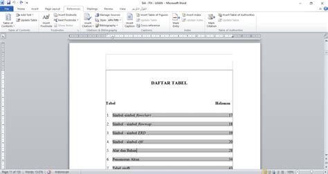 Daftar Tabel
