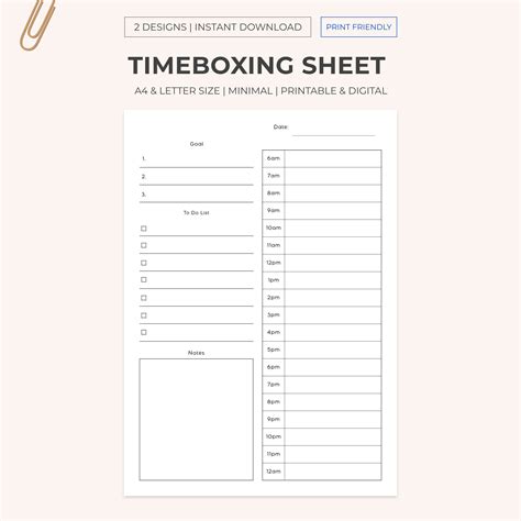 Daily Time Boxing Template
