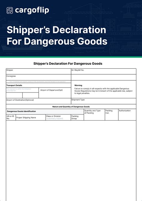 Dangerous Goods Declaration Template