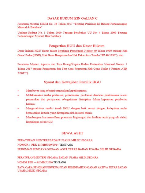 Dasar Hukum HGU