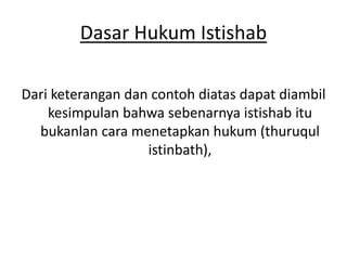 Dasar Hukum Istishab
