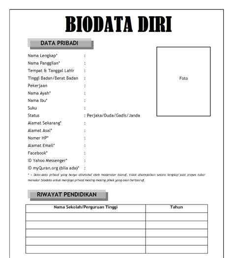 Data Diri Pelamar