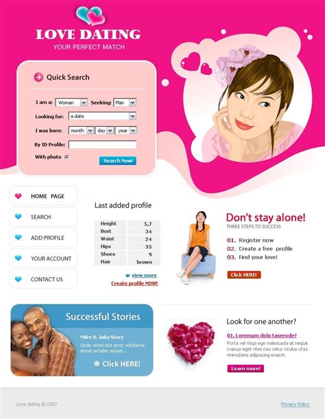 Dating Site Template