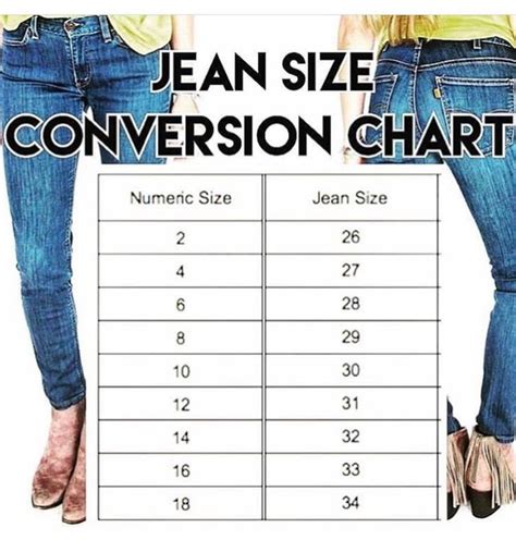 Daytrip Jeans Size Chart