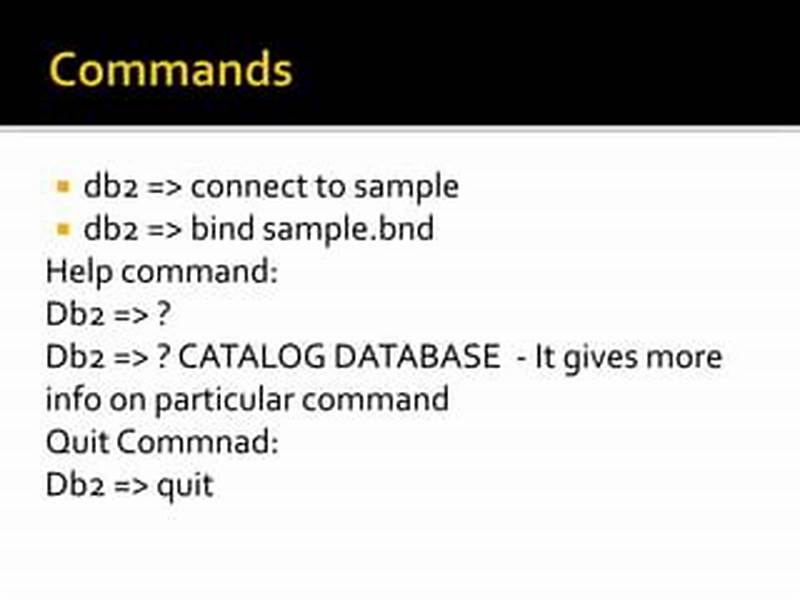 Db2 Catalog Command Examples